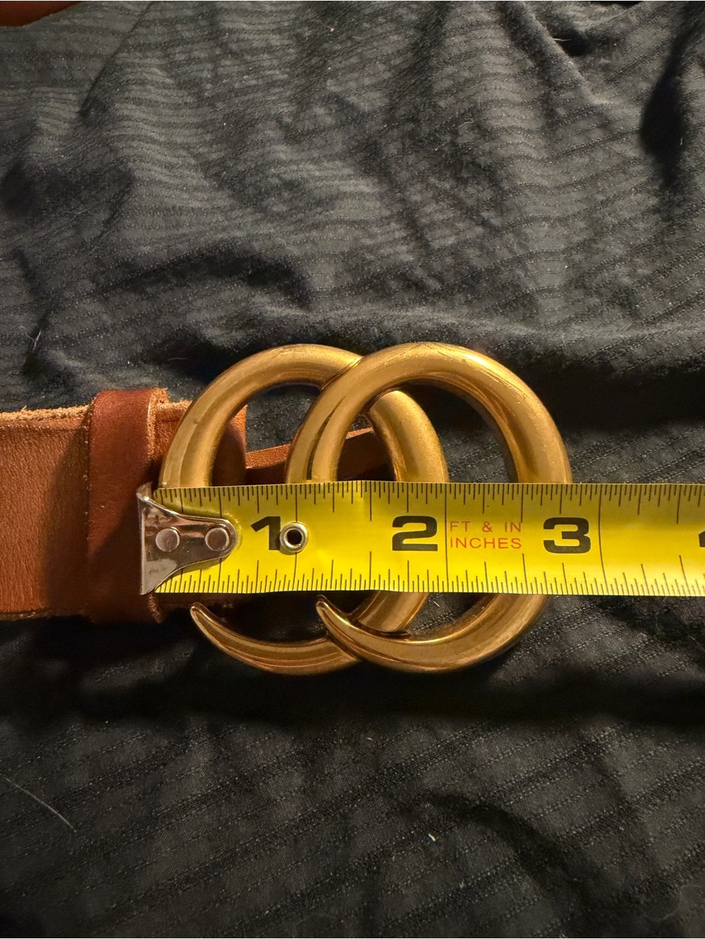 Gucci Suede Belt in Cognac with Gold Double-G Buckle - Picture 9 of 15
